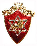 Rothchild six pointed star on red shield