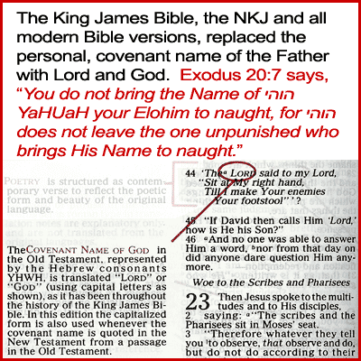 The King James Bible removed Yahuah and replaced it with God and Lord