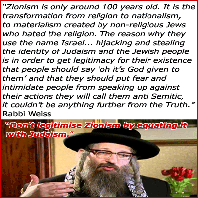 Rabbi Weiss Zionism misrepresents Jews