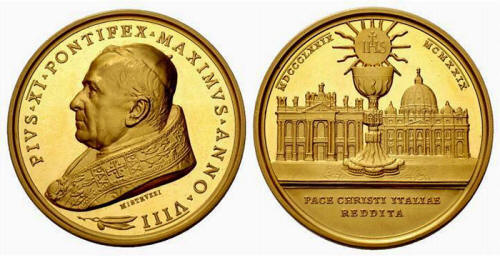 Vatcian coin - Lateran Treaty 1929