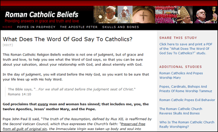 Roman Catholic Beliefs - What does the word of God say to Catholics?